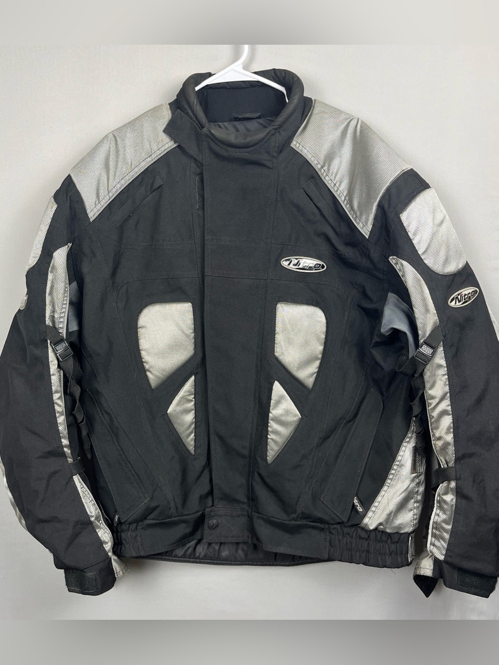 Nitro Racing Motorcycle Jacket Black Mesh Armored Padded Protectors Men’s XL